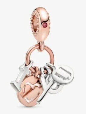 I Love You Letters Charm For Bracelet, Sterling Silver Charm